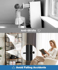 5 Tier Rustic Brown Bookshelf Tall Display Shelf For Living Room Home Office Space Saving Storage Organizer For Books CDs Movies And More with anti-tilt safety features