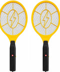 Two Pack Handheld Bug Zapper Racket For Mosquitoes And Insects With 3000V High Voltage Electric Fly Swatter, front view.