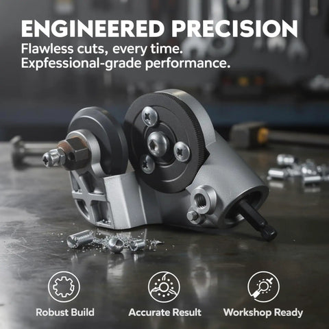 Drill Nibbler Sheet Metal Cutter With Titanium Steel Gears For Fast Cutting Action Smooth Slicing close-up view of robust build gears.