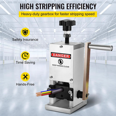 Portable Manual Wire Stripping Machine With Hand Crank For Scrap Copper Recycling 0.06 to 0.98 Inch Wires in action