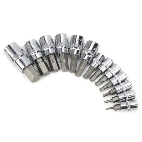 Versatile 13 Piece Wrench Hex Bit Socket Set with Tool Box Gear Up for Auto Maintenance and Repair 4 3 8 Drive Built Tough