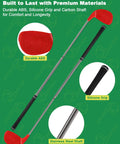 Adjustable Dual Length Golf Clubs For Backyard Practice, telescoping 16.54 to 36.65 inch shaft, silicone grip, ABS head