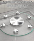 Beefy Heavy Duty Glass Lazy Susan Turntable With Silent Bearing And Anti Tilt Wheels 10 Inch Round Tempered Glass Tabletop Rotating