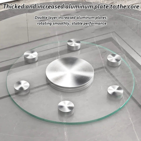 Beefy Heavy Duty Glass Lazy Susan Turntable With Silent Bearing And Anti Tilt Wheels 10 Inch Round Tempered Glass Tabletop Rotating
