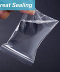 Clear Zip Bags 4 By 6 Inch Pack Of 200 Reclosable Plastic Bags 2 Mil Thick Food Grade Safe Mini Baggies For Pills Beads Screws Jewelry Packaging Includes 56 Blank Tag Stickers, highlighting waterproof seal feature