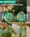 Water Flow Meter With 180 Degree Flip Screen For Outdoor Garden Hose RV And Irrigation, Brass Inlet, Waterproof LCD Display