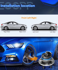 Front Wheel Hub And Bearing Assembly Set 513137 For Chevy Malibu Classic Pontiac Grand Am Oldsmobile Alero Cutlass 1997 2005 With ABS 5 Lug Front Left Right Axle Compatible Replacement Kit installation diagram next to a car.