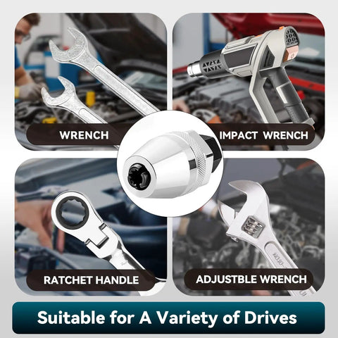 Various wrench tools and Tough As Nails Damaged Bolt And Stud Extractor For One Quarter To One Half Inch Studs Three Eighths Drive