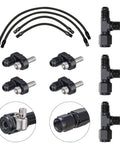 Steam Vent Hose And Coolant Crossover Kit For LS Series Engines LS1 LS2 LS6 LM7 LSX Stainless Steel Braided Nylon Black