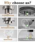 Comparison of metal vs wooden mount, E26 socket vs plastic, and thick vs thin glass for lighting fixtures.