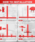 Adjustable Cabinet Hardware Jig For Precise Handle Installation Drill Guide Pro Grade with installation steps and parts