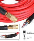 Hybrid Air Hose For Air Compressors Three Eighths Inch By Fifty Feet Built To Last Heavy Duty Lightweight Kink Resistant All Weather