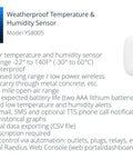 Outdoor Temperature And Humidity Sensor With 1000 Foot Range And Two Year Battery Life Real Time App Text Email Alerts Works With Alexa And IFTTT No Monthly Subs Hub Required, white waterproof sensor