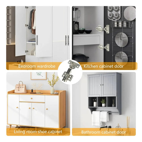 Hydraulic Cabinet Hinges Soft Close Set 10 Or 20 Pcs on bedroom, kitchen, living room, and bathroom cabinets
