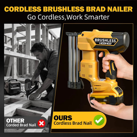 Versatile Two In One Cordless Brad Nailer And Narrow Crown Stapler Compatible With Dewalt 20v Batteries 18 Gauge Electric Nail Gun Kit With 1000 Fasteners A Heavy Duty Hustler Built For Woodworking And Diy Projects