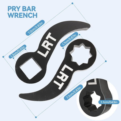 Beast Leverage Crowbar Head Wrench Adapter Set For Half Shaft Removal And Car Repair showcasing 12mm carbon steel design and dimensions.