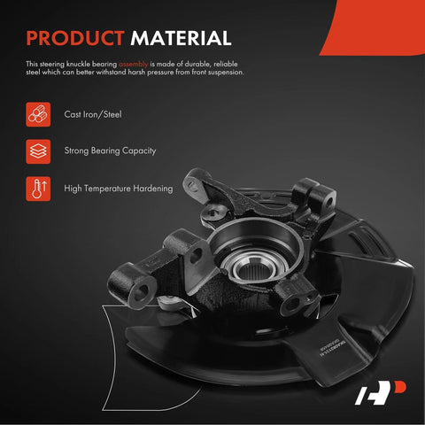 Front Right Steering Knuckle and Wheel Bearing Hub Assembly Direct Replacement for 2011 Kia Optima 2.0L Sedan Passenger Side in steel