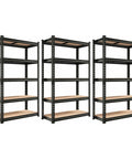 Set Of 3 Heavy Duty 5 Tier Garage Shelves With 2000 Lbs Load Capacity Per Unit, 60 Inch Tall Metal Storage Rack, 27.6 W X 11.8 D Inches