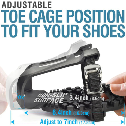 Toe Cage Straps For Peloton Pedals Convert Look Delta To Toe Cage Straps showing adjustable fit and non-slip surface