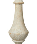 Close-up of Magnolia Five Light Chandelier white washed wood detail showcasing rustic texture and design."