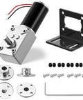 12V DC Worm Gear Motor Kit With 8mm Flange Coupling And Rigid Mount Bracket Six Pack Includes Screws For DIY Projects 16 RPM