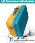 Built Like A Tank Hard Carrying Case Snug Fit For Liene Pixcut S1, shown in blue and yellow, features wear-resistant material.