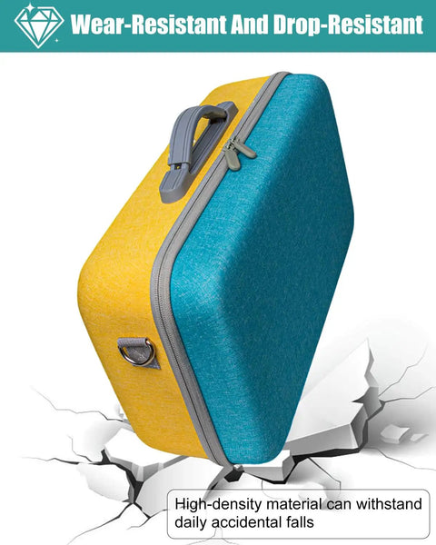 Built Like A Tank Hard Carrying Case Snug Fit For Liene Pixcut S1, shown in blue and yellow, features wear-resistant material.
