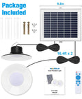 Solar Pendant Lights Outdoor Indoor 3 Color Dimmable With Remote Control, IP65 Waterproof Gazebo Lighting package included
