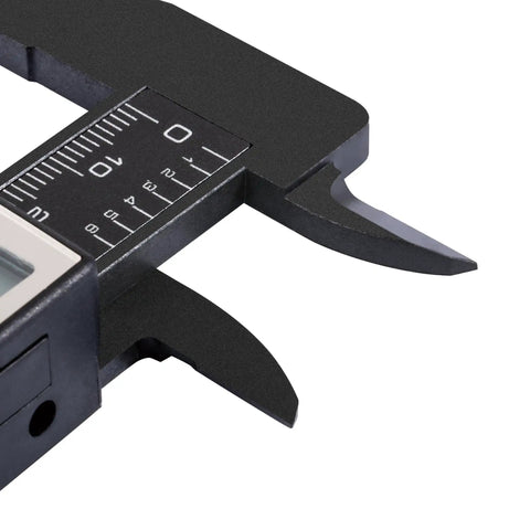 Close-up of 6 Inch Digital Caliper With Large LCD Display And Wide Readout Pro Grade Precision, Metric Imperial And Fraction Measurements.