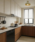 Modern Flush Mount Ceiling Light Fixture With Matte White Dome Shade, 11.8 Inches, E26 Socket in a contemporary kitchen.