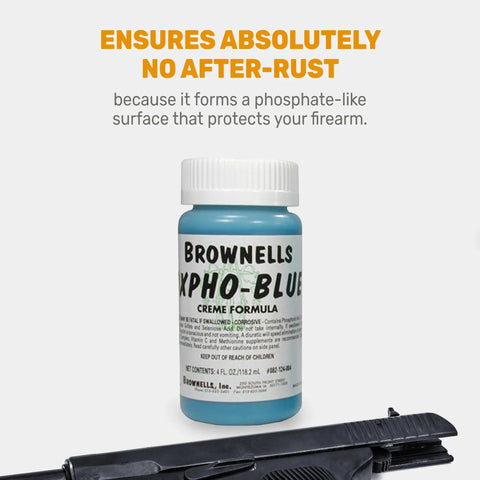 Brownells Oxpho-Blue Creme Gun Blue Cold Bluing Solution For Gunsmithing Maintenance And Cleaning Easy Application Pro Grade Durable Finish With Non Evaporating Cream Formula That Will Not Run Off Ideal For Pistols Rifles And Shotguns 4 Oz bottle