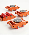 Built Tough Heavy Duty Machinery Dolly With 360 Degree Swivel Casters For Warehouses Factories And Job Sites Carbon Steel Industrial Machine Skates For Easy Moving Of Bulky Tools And Large Loads, orange