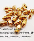26Pcs Ender 3 Nozzles Kit MK8 Brass 3D Printer Nozzles 0.2mm 0.3mm 0.4mm 0.6mm 0.8mm 1.0mm for Ender 3 Pro and CR10