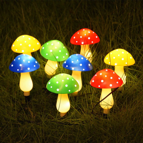 8 Pack Solar Mushroom Lights For Garden Decor With 8 Modes Waterproof Outdoor Mushroom Lamps Bright Multicolor LED Fairy Lights