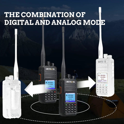 RT3S DMR Radio Dual Band Two Way Ham Radio With Cable OpenGD77 Support with transformation from analog to digital mode