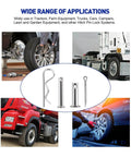 122 Piece Cotter Pin Kit With Hair Pins Clevis Pins R Clips And Hitch Pins Zinc Plated for Trailers Latches and Equipment