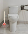 Heavy Duty Wooden Handle Plunger Duo For Toilets And Sinks Tough Rubber Bell by the toilet for easy clog removal.