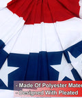 Four Pack 3x6 Ft Extra Large American Flags For Outdoors With Brass Grommets Fourth Of July Decor Red White Blue Pleated Fan