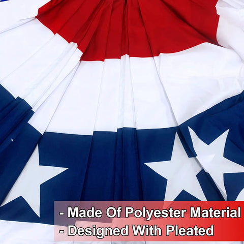 Four Pack 3x6 Ft Extra Large American Flags For Outdoors With Brass Grommets Fourth Of July Decor Red White Blue Pleated Fan