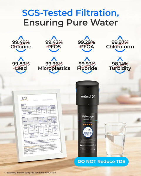 10UA Under Sink Water Filter System Cuts PFAS PFOA And PFOS Lead Chlorine Bad Taste And Odor with filter and test results