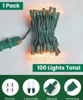 Clear Christmas String Lights 100 Count On Green Wire 20 Feet Incandescent Mini Bulbs with plugs and spare parts