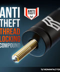 Close-up of anti-theft thread locking compound on Five Inch Flexible Truck Antenna For Chevy Silverado And GMC Sierra 2014 And Up.