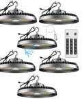 Smash The Shadows With These 200W Led High Bay Lights Packing 30000 Lumens UFO profile fixtures with motion sensor and remote.