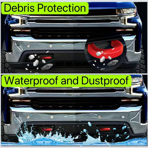 Red Tow Hook Cover Set For Silverado 1500 And Sierra 1500 2007 To 2024 And 2007 To 2018 Custom Tow Hitch Covers Fit Chevy Silverado And