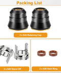 6 Piece S45 Plasma Cutter Torch Consumables Kit Including Retaining Cap Stand Off and Swirl Ring for S45 Torch Maintenance