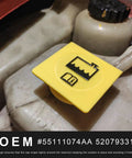 Engine Coolant Reservoir Cap 2 Pack Beefed Up Leakproof Seal Replacement For OEM 55111074AA 52079331 installed on reservoir