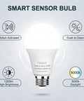 Motion Sensor LED Light Bulbs 12W 100W Equivalent Daylight 5000K 4 Pack With Dusk To Dawn Auto On Off Detects Motion Up To 20 Feet Turns Off After 30 Seconds Super Easy Install Great For Hallways Closets Porches smart sensor bulb