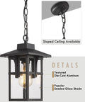Outdoor Porch Pendant Light With Seeded Glass Shade In Matte Black Farmhouse Exterior Hanging Lantern For Gazebo Built Tough