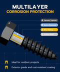Close-up view of 5/16 X 1-1/2 Inch Lag Screw Kit With 50 Heavy Hitter Hex Bolts, showing multilayer corrosion protection.