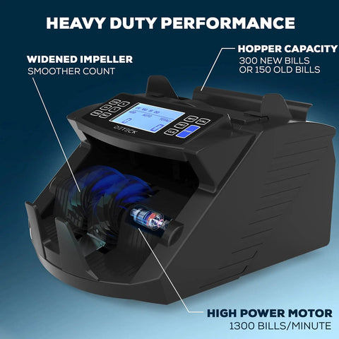Pro Grade Money Counter Machine With Value Count And 4 Inch LCD Display, Add And Batch Modes, UV MG IR Counterfeit Detection